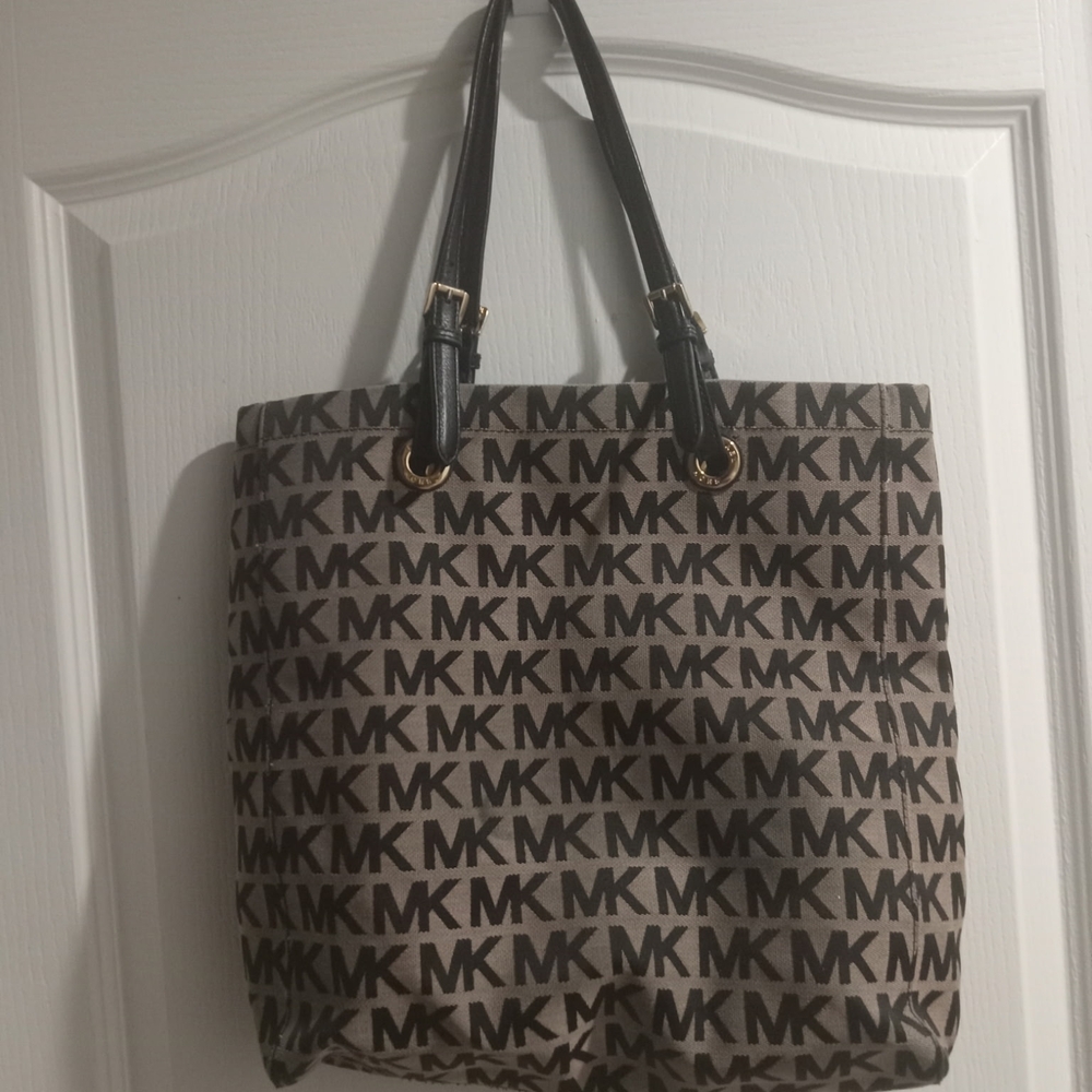 Michael Kors Black and Brown Logo Tote